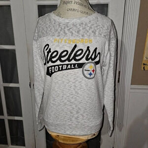 47 Women's Gray Pittsburgh Steelers Crew Neck Sweater